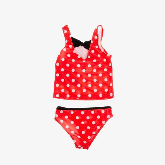Minnie Mouse Girls Tankini Polka Dot Swimsuit Red Size 5-6 4243 - Picture 2 of 2